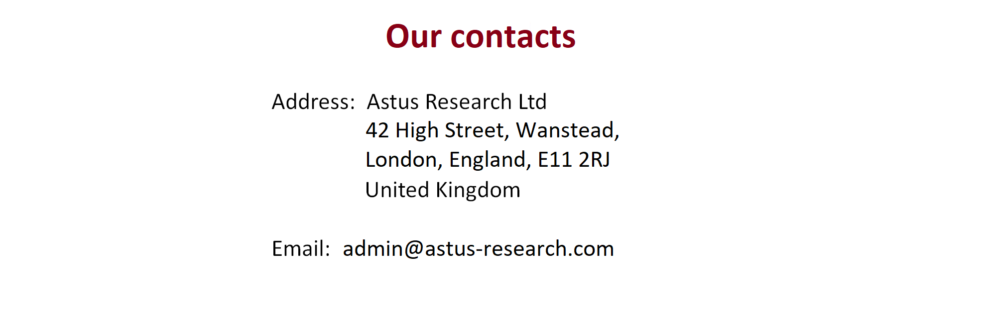 Our Contacts