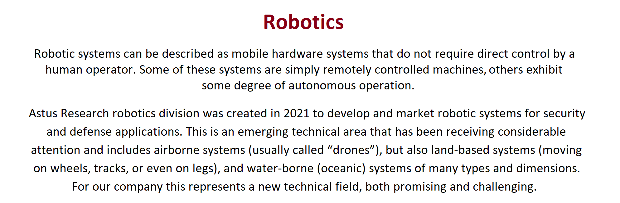 Robotics